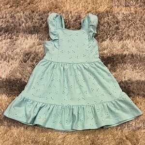 Toddler Girls Art Class Tiered Ruffle Eyelet Dress - 3T - Seafoam Green - Lined
